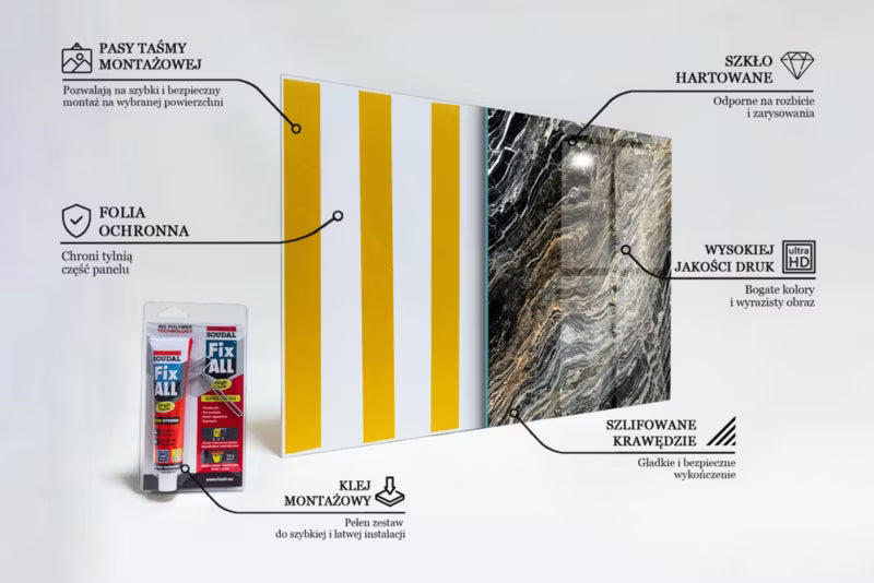 Køkkenpanel Glas 80x60 cm Marmor Granit Look