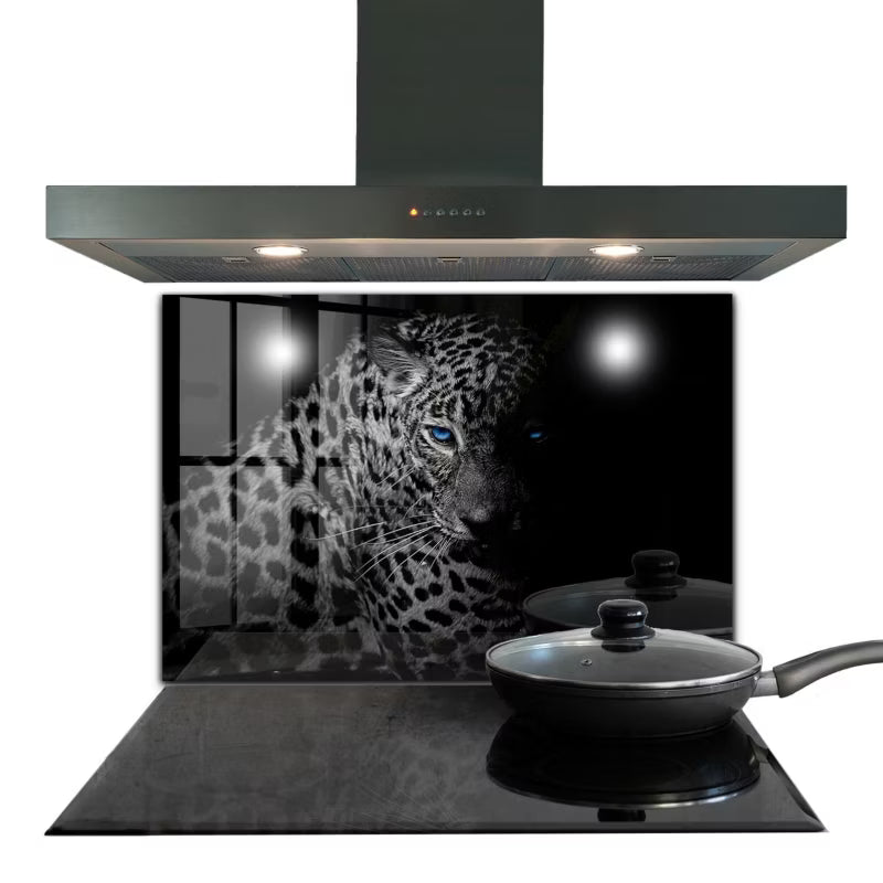 Køkkenpanel Glas 80x60 cm Mørk Panter