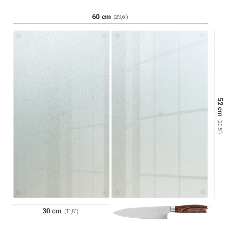 Køkkenplade 30x52 cm Frostet Glas 2 stk.