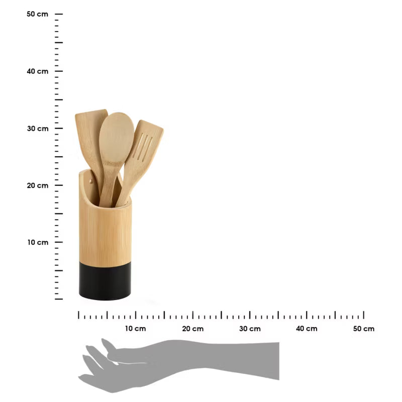 Køkkenredskabssæt 4 Dele 30 cm Brun Bambus