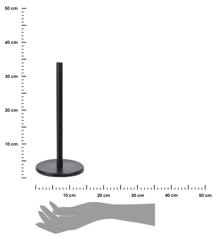 Køkkenrulleholder 15x34 cm Sort Mat Rustfrit Stål