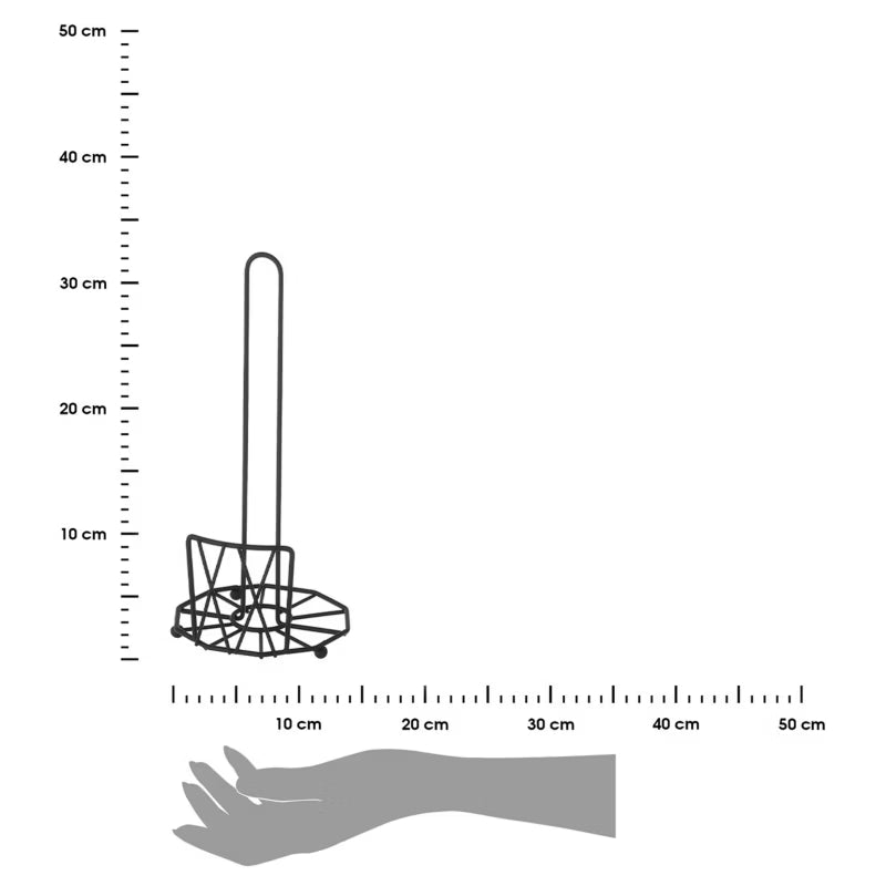 Køkkenrulleholder 30 cm Sort Metal
