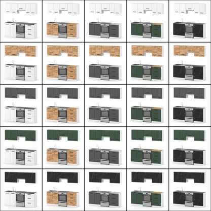 Køkkensæt 200 cm Wotan Eg Grå Mat med Bordplade