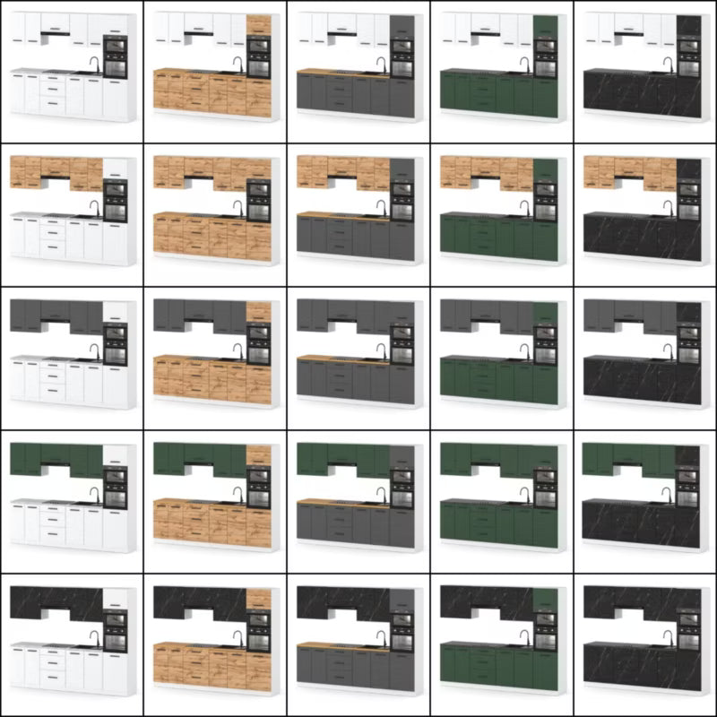 Køkkensæt 260 cm Wotan Eg med Bordplade