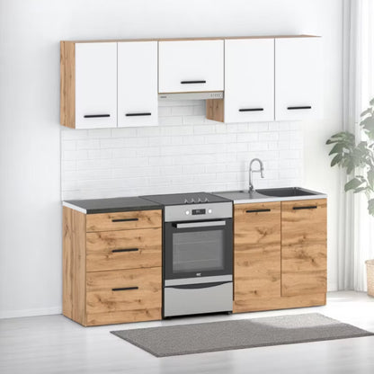 Køkkensæt Mini Mokka Plus 200 cm Wotan Eg Hvid Mat