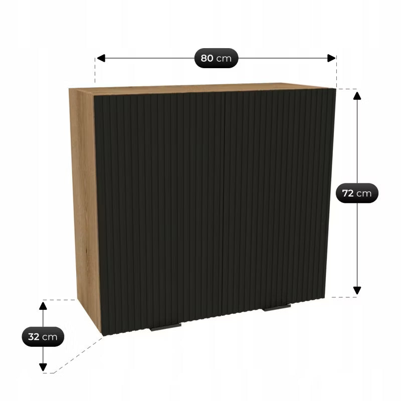 Køkkensæt Modern 170 cm Rillet Sort