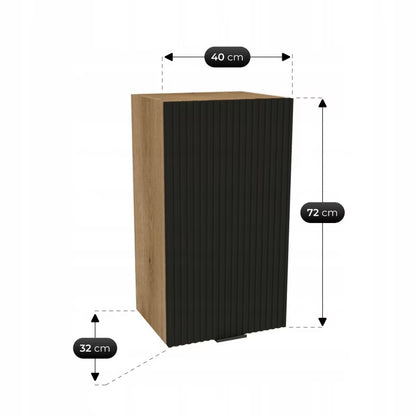 Køkkensæt Modern 170 cm Rillet Sort