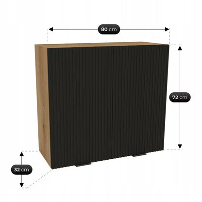 Køkkensæt Modern 170 cm Rillet Sort