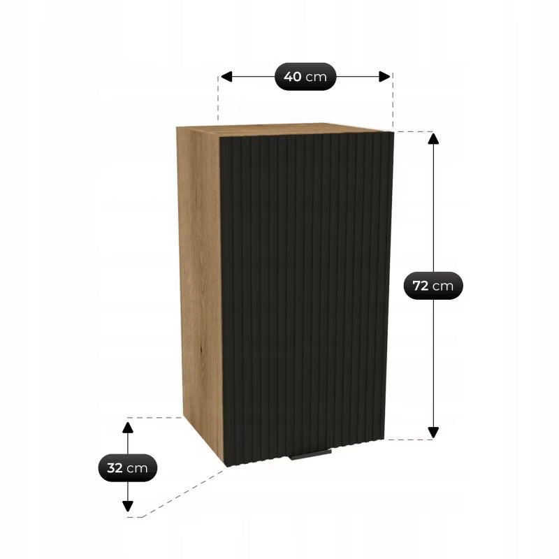 Køkkensæt Modern 170 cm Rillet Sort