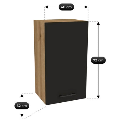 Køkkensæt Modern 260 cm Sort og Eg