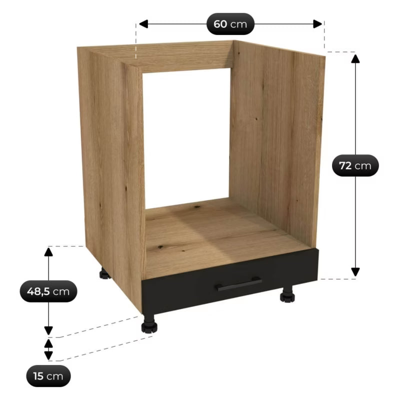 Køkkensæt Modern 260 cm Sort og Eg