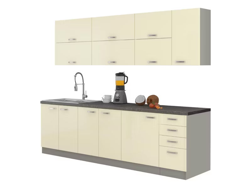 Køkkensæt Multiline IV 260 cm Grå og Creme Blank