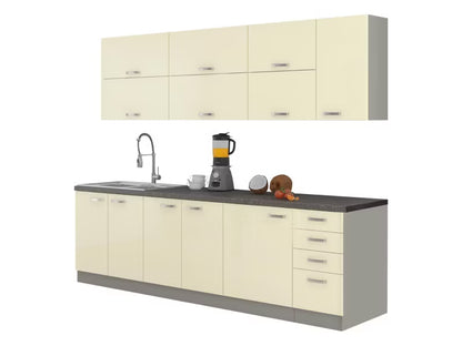 Køkkensæt Multiline IV 260 cm Grå og Creme Blank