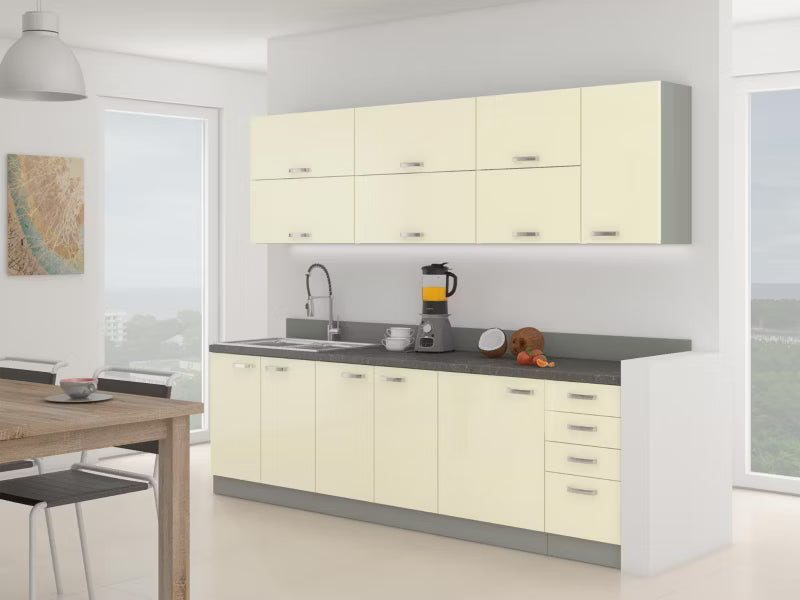 Køkkensæt Multiline IV 260 cm Grå og Creme Blank