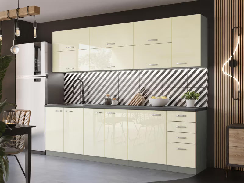 Køkkensæt Multiline IV 260 cm Grå og Creme Blank