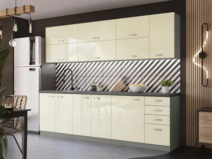 Køkkensæt Multiline IV 260 cm Grå og Creme Blank