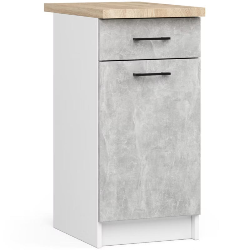 Køkkensæt Oliwia G1 180 cm Hvid og Beton Mat