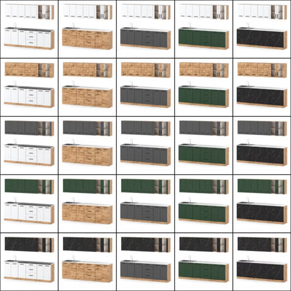 Køkkensæt Remino 260 cm Wotan Eg med Bordplade