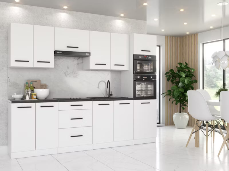 Køkkensæt Marra 260 cm Hvid Mat med Bordplade