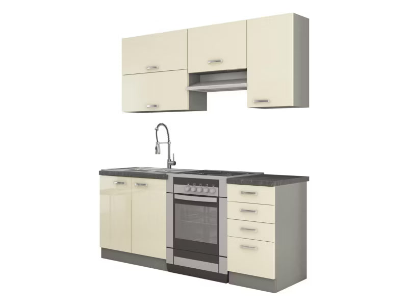 Køkkensæt Multiline II Grå og Creme Højglans