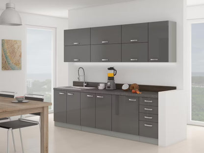 Køkkensæt Multiline IV 260 cm Grå Højglans