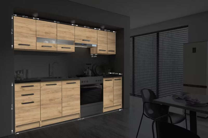 Køkkensæt Romantica 240 cm Gylden Craft Eg