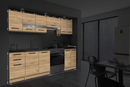 Køkkensæt Romantica 240 cm Gylden Craft Eg