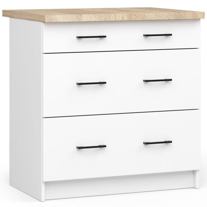 Køkkenskab 80 cm med Bordplade Hvid