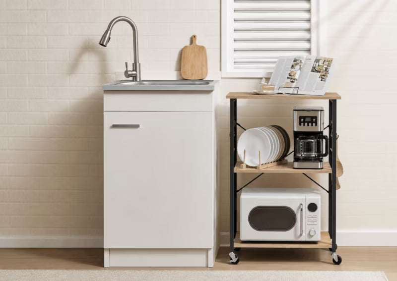 Køkkenskab 50x40 cm Hvid med Vask og Armatur