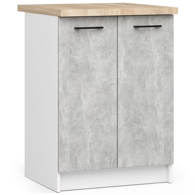 Køkkenskab 60x46 cm Hvid Beton Mat
