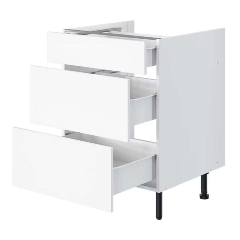 Køkkenskab 60 cm Hvid med 3 Skuffer