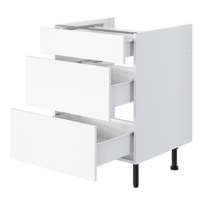 Køkkenskab 60 cm Hvid med 3 Skuffer