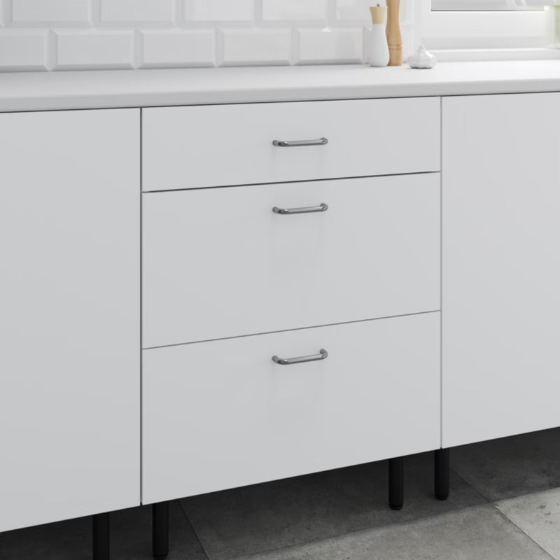 Køkkenskab 60 cm Hvid med 3 Skuffer