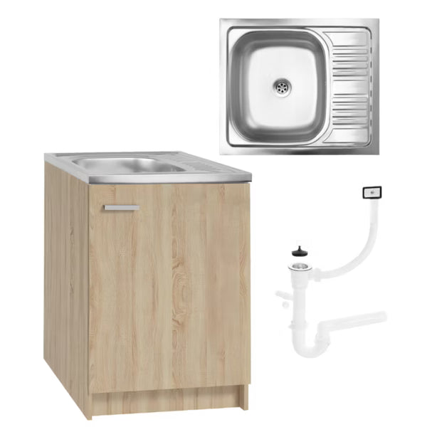 Køkkenskab 60x50 cm Sonoma Eg med Vask