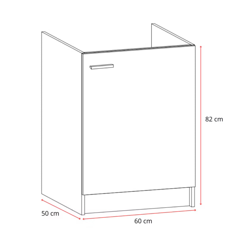 Køkkenskab 60x50 cm Sonoma Eg med Vask og Armatur