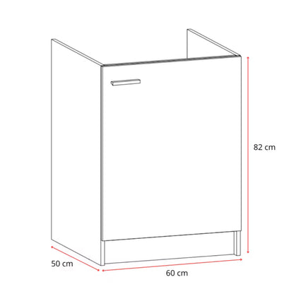 Køkkenskab 60x50 cm Sonoma Eg med Vask og Armatur