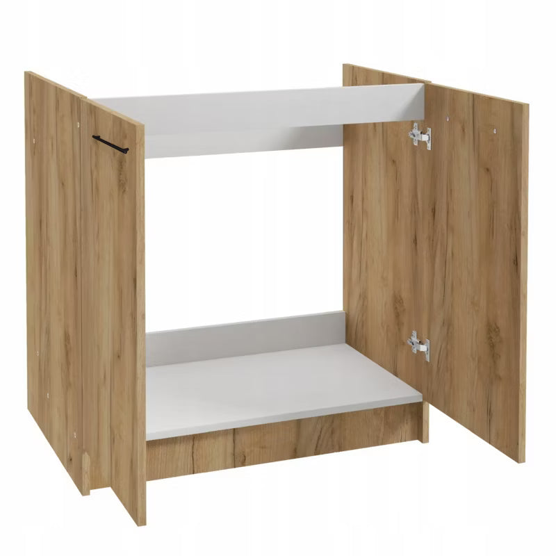 Køkkenskab 80x50 cm Dąb Craft Guld med Stålvask