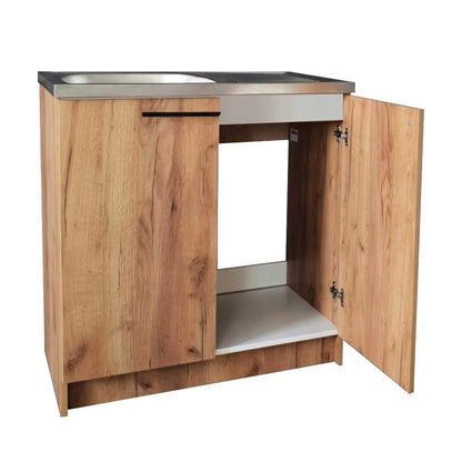 Køkkenskab 80x50 cm Gylden Eg med Vask og Armatur