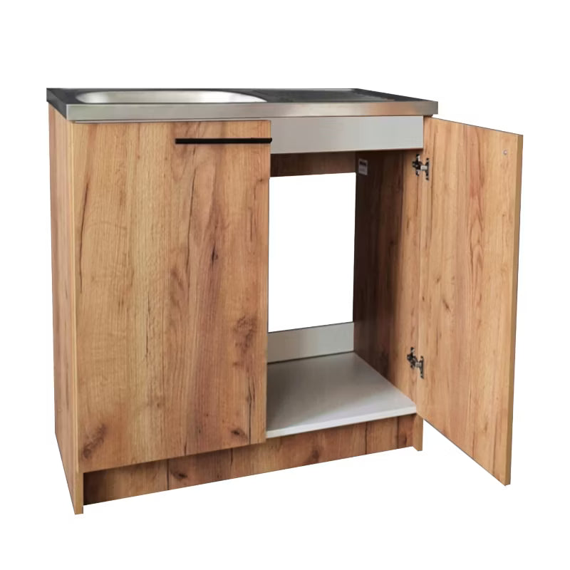 Køkkenskab 80x50 cm Gylden Eg med Vask og Armatur