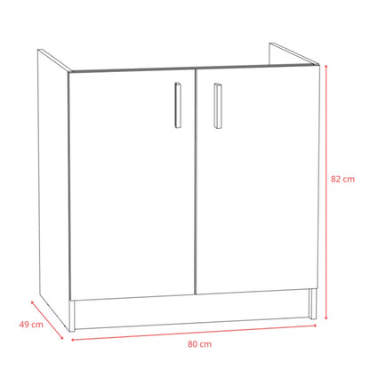 Køkkenskab 80x50 cm Gylden Eg med Vask og Armatur