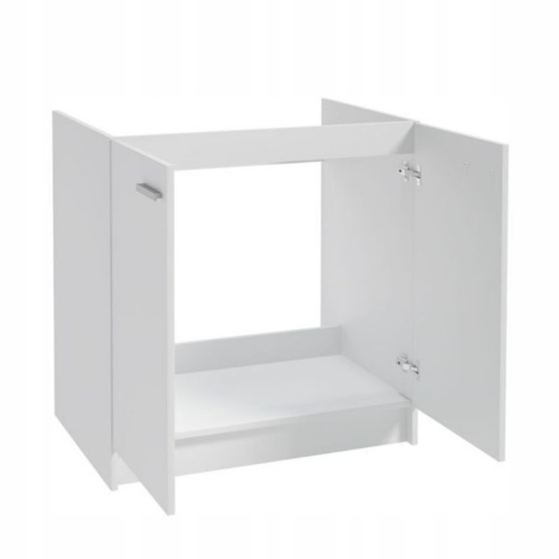 Køkkenskab 80x50 cm Hvid med Dobbeltvask og Armatur