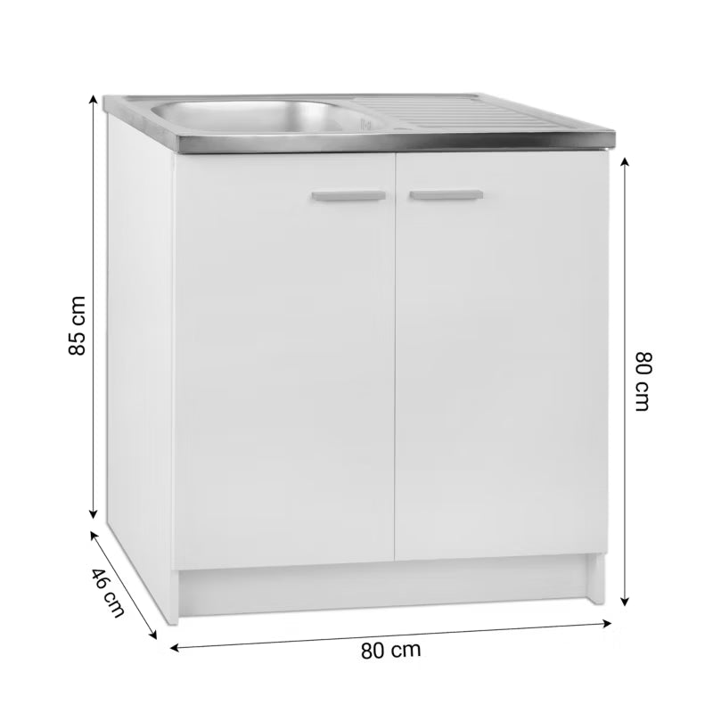 Køkkenskab 80x50 cm Hvid med Vask
