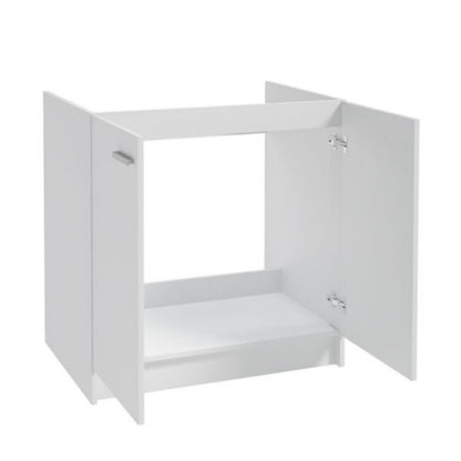 Køkkenskab 80x50 cm Hvid med Vask og Sort Armatur