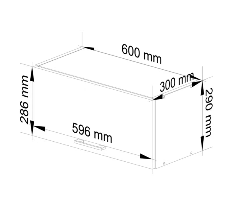 Køkkenskab til Emhætte 60x30 cm Grafit Grå