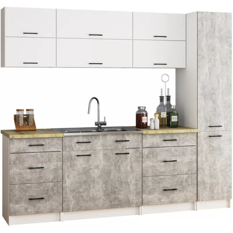Køkkenskab Højskab 40x57x205 cm Hvid Beton Mat