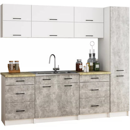 Køkkenskab Højskab 40x57x205 cm Hvid Beton Mat