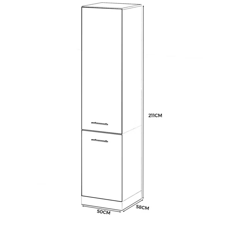 Køkkenskab Højskab S50 50x58x211 cm Hvid