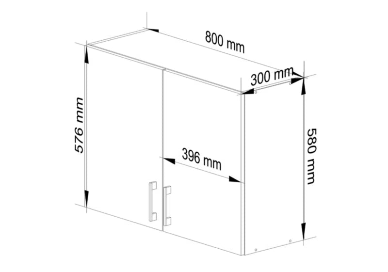 Køkkenskab Lima 80x30,5x58 cm Sonoma Eg og Hvid