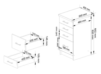 Køkkenskab Lima S40 40 cm Sonoma Eg med Bordplade