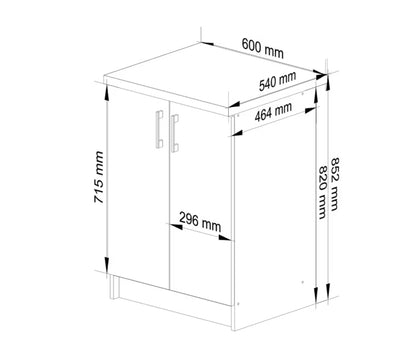 Køkkenskab Lima S60 60 cm Hvid Sonoma Eg